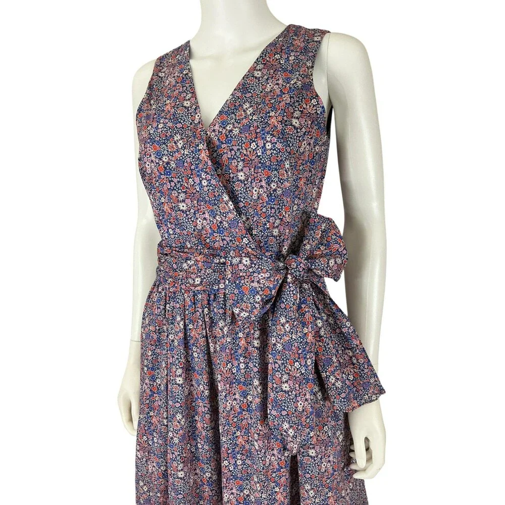 J.Crew Liberty of London Faux-Wrap Dress sz 4 Tiered Kayoko Ditsy Floral Hi-Low